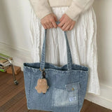 KYLETHOMASW  -  Denim Large Capacity Bag Shoulder Bags Casual Tote Spacious Durable Bolsos mujer Bolsa Comfortable Bolso New Fashion Bolsas