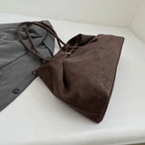 KYLETHOMASW  -  Large Capacity Suede Fabric Simple Tote Bag for Women Shoulder Bags Designer Luxury Brand Handbags and Purses