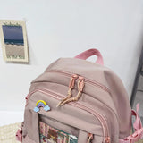 KYLETHOMASW  -  Women Backpack Multi-Pocket Nylon Girls Schoolbag Kawaii Girl Travel Student Bag