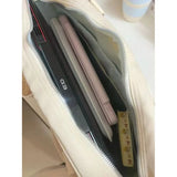 KYLETHOMASW  -  Vintage Casual Canvas Shoulder Bag Women Harajuku Aesthetic Zipper White Handbag Tote Bag Female Retro Crossbody Bags