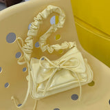 KYLETHOMASW  -  Fashion Bow Women's Bag 2025 Summer New Single Shoulder Underarm Drawstring Pleated Crossbody Square Bags