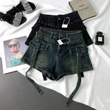 Kylethomasw Y2K 2000S Cargo Denim Shorts Women Streetwear Vintage High Waist Shorts Jeans Summer Harajuku Korean Sexy Hot Short Pants New