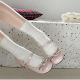 KYLETHOMASW  -  Fashion JK Women Mary Jane Shoes Ladies Causal Shallow Butterfly-knot Shoes Spring Autumn Female Leather Shoes