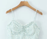 KYLETHOMASW  -  Vintage Floral Print Holiday Sexy Sweet Camis Women Lacing Up Bandage Back Summer Tops