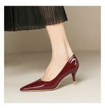 KYLETHOMASW  -  5cm Stilletos High Heels Dress Shoes Ladies Red/Nude Pumps Women Patent Leather Tacones Wedges Femme Office Gift Shoes Wedding
