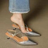 KYLETHOMASW  -  New Style Pointed Toe Low Heel Mule Shoes Women French Retro Single Buckle Strap Fashion Pointed Low Heel Shoes Women 7878
