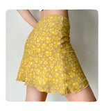 KYLETHOMASW  -  Yellow Butterfly Print Short Skirt Women Hip Hugging Sexy American Retro Summer A Line