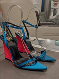 KYLETHOMASW  -  European and American Summer Wedge Toe High-heeled Sandals for Weddings, Banquets, Parties, Women's 34-44 Large Sandals