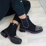 KYLETHOMASW  -  Platform Chunky Heels Ankle Boot Brand New Crystal Combat Boots Cool Fashion Comfy Women Shoes Motorcycle Boots