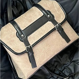 KYLETHOMASW  -  Vintage Maillard Students Hand Briefcase Bag Women Suede Large Capacity Backpack Fashion Y2K Casual Preppy Mochilas Mujer Chic