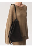 KYLETHOMASW  -  Retro Frosted Woven Fried Dough Twists Large Capacity One Shoulder Tote Bag