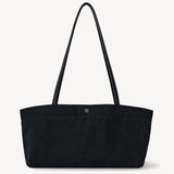 KYLETHOMASW  -  Minimalist Canvas Shoulder Tote Bag Women Thin Pu Strap Snap Button Small Handbag Daily Commute Shopping Casual Underarm Purse