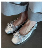 KYLETHOMASW  -  Mary Janes Shoes Women Ballet 2025 New Versatile Bow Single Shoes Fashion Elegant Daily Dress Flat Shoes Zapatos De Mujer