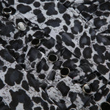 KYLETHOMASW  -  Printed irregular low cut scarf tie T-shirt pure desire style thin mesh top with breasted mesh