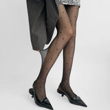 KYLETHOMASW  -  Polka Dot Silk Stockings Spring Collection Women's Thin 0D Anti-Catch  Knot Sexy White Pantyhose Night Study Room