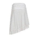 KYLETHOMASW  -  Elegant Vacation Polka Dot A Line Skirt Women Ruffle Wrap Midi Skirt Spring Summer Casual Vintage Streetwear Office Lady