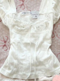 KYLETHOMASW  -  New Fashion Sweet Sexy Bow Slim Tops Women Japanese Chic Floral Casual Kawaii T-Shirt Aesthetic Lovely Cute Retro Blouses
