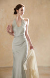 KYLETHOMASW  -  Luxury Slim Fit Long Dresses Elegant Sexy White Cambridge Blue Evening Dresses Spring Neck-Mounted Backless Mermaid Vestidos
