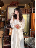 KYLETHOMASW  -  French Popular White Dress Women Casual Long Sleeve Elegant Dresses Sea Beach Holiday Temperament Embroidered Korean Clothing