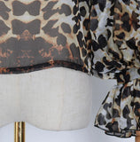 KYLETHOMASW  -  Women Ruffles Shoulder Lantern Sleeve Blouse Pullover Loose Tops Fashion Tie Bow Collar Perspective Shirt