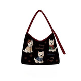KYLETHOMASW  -  Japanese Sweet Kawaii Dog Print Shoulder Bags Luxury Y2k Aesthetic Letter Design Crossbody Handbags All Match Cute Underarm Bag