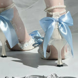 KYLETHOMASW  -  Party Shoes Woman Trend 2025 Blue High Heels Woman Pearl Lolita Shoes Y2K Heel Woman Summer Shoes 2025 Mary Jane Slingback