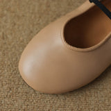 KYLETHOMASW  -  Genuine leather women ballet flats slip on casual flat pumps