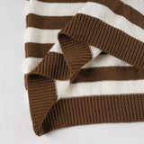 KYLETHOMASW  -  Sweet Slim Casual U Neck Long Sleeve Striped Contrast Color Pullover Knitted Pullovers