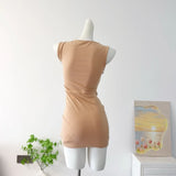 KYLETHOMASW  -  Elegant Women V-neck Diamond Studded Sleeveless Birthday Dress Big Size Luxury Celebrity Lady A Line Mini Party Dress Vestidos