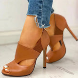 KYLETHOMASW  -  Female Sandal High Heels 2025 Summer Large Size Sale Of Women's Shoes Open Toe Girls Multicolored Closed High-heeled Fashion Big