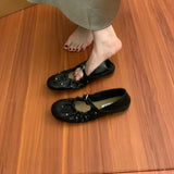 KYLETHOMASW  -  Ballet pleated strap round-toe flat shoes spring commuter loafers French Mary Janes