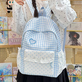 KYLETHOMASW  -  Women Teen Girls Plaid Backpack Cute Casual School Travel Daily Daypack Unbranded New Tend School Cute Travel Back Packs