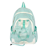 KYLETHOMASW  -  Women Students Contrast Color Patchwork Schoolbags Casual All Match Letter Printing Backpack Fashion Y2k Aesthetic Ins Backpacks