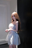 KYLETHOMASW  -  High Quality Luxury Chest Hugging Dresses Spring Women Sleeveless Backless Ball Gown Dress Summer High Waist Zipper Mini Dress