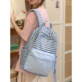 KYLETHOMASW  -  Stripe Polka Dot School Backpack Student Mochila Spacious Durable Mochilas High Capaci Bag Portable Bolsas Feminina Backpacks