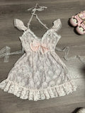 KYLETHOMASW  -  Summer New Girlish Sweet Lace Blouse Cute Bow Slim Kawaii Sling Dress Two-piece Set Women's Japanese Cute Cake Dresses Suit