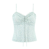 KYLETHOMASW  -  Vintage Floral Print Holiday Sexy Sweet Camis Women Lacing Up Bandage Back Summer Tops