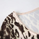 KYLETHOMASW  -  European and American sexy leopard print trend slim fit base T-shirt with personalized lace side panel design, slimming top