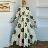 KYLETHOMASW  -  Autumn Girdling Women Dress Fashion Lapel Single Breasted Pleated Female Dresses Holidays Empire Fit And Flare Lady Robe