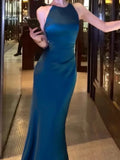 KYLETHOMASW  -  Luxury Solid Womens Long Dresses Sexy Elegant Ruffles Blue Chic Evening Dress Slim Fit Whit Canisole Green Mermaid Vestidos