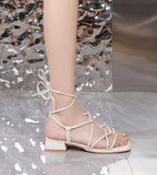 KYLETHOMASW  -  Strap Low Heel Sandals for Womens Summer New Roman Strap Toe Fashion Flat Shoes for Women's Designer Sandals Ladies Shoes