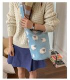 KYLETHOMASW  -  Lamb Wool Kawaii Vintage Harajuku Crossbody Bag Sweet Y2k Aesthetic All Match Handbags Casual Fashion Grunge Shoulder Bags Women