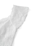 KYLETHOMASW  -  Women's Lace Crop Tops Fashion Cap Sleeve Sweetheart Neck Tie-up Front Slim Fit T-Shirts Summer Vintage Blouses