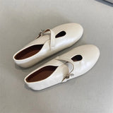 KYLETHOMASW  -  Elegant Ballet Flats Shoes for Women Soft PU Leather Mary Janes Shoes Ladies Spring Autumn Casual Streetwear Comfortable Loafers