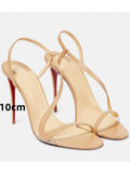 KYLETHOMASW  -  Summer New Multi Color Serpentine Straw Stiletto Sandals Sexy Party Fashion Show 35-43 Large Women's Sandals