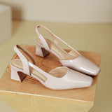 KYLETHOMASW  -  New Square Head Red Coarse Heel French Strap Top Sandals for Women in Summer