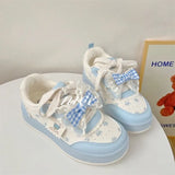KYLETHOMASW  -  New Women Students Sneakers Fashion Cute Ladies Causal Shoes School Patchwork Non-slip Women's Sports Shoes with Bowknot