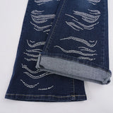 KYLETHOMASW  -  Women High Waist Rhinestone Printed Flare Jeans Slim Fit Stretch Denim Micro Flare Long Trousers Streetwear Y2K Casual Pants