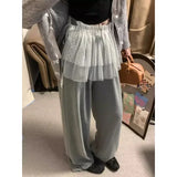 Kylethomasw Korean Polka Dot Mesh Solid Color Casual A-line Skirt Women 2025 Spring New High Waist Hollow See-through Sexy Mini Skirt