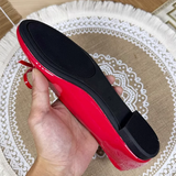 KYLETHOMASW  -  Women Round Toe Ballet Flats Spongy Bottom  Hot New 2024 Italian Shoes Patent Leather Classic Bow-Knot Dressing Slip-On 34 48 47